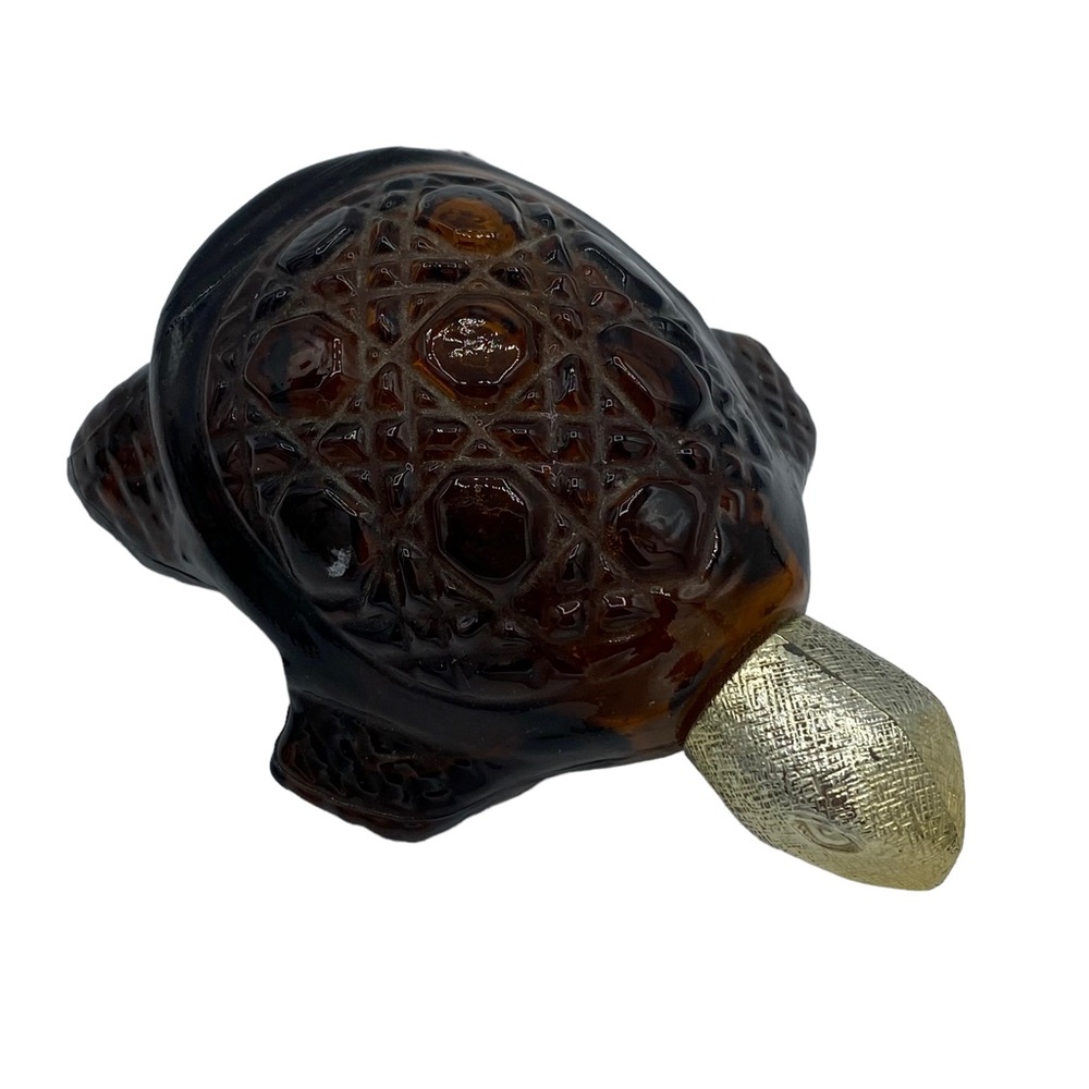Vintage Avon Amber Glass Turtle Charisma Cologne Perfume Bottle